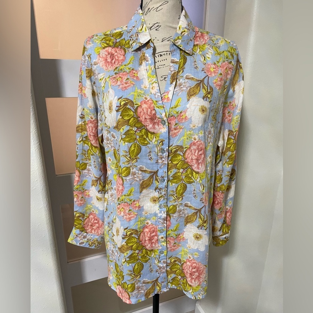 🌺 Joie linen Button Down Shirt EUC
